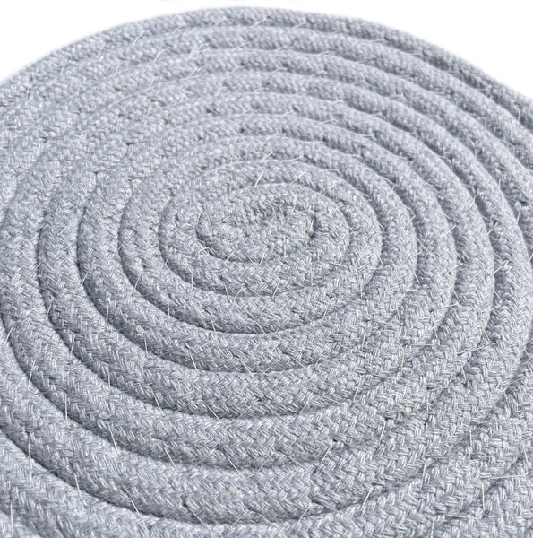 Silver Extra Thick Woven Trivet Round Placemats Natural Cotton Hot Potholder Mat Heat Resistant - 8"x8"(Pack of 4)