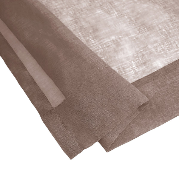 Taupe Sheer Window Rod Pocket Curtain Set (2 Panels)