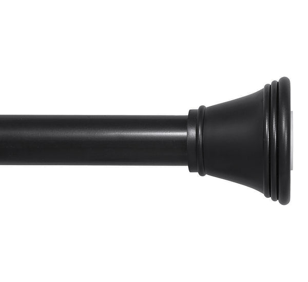42"-72" Black Metal Shower Curtain Tension Rod Rust Resistant Non-Slip