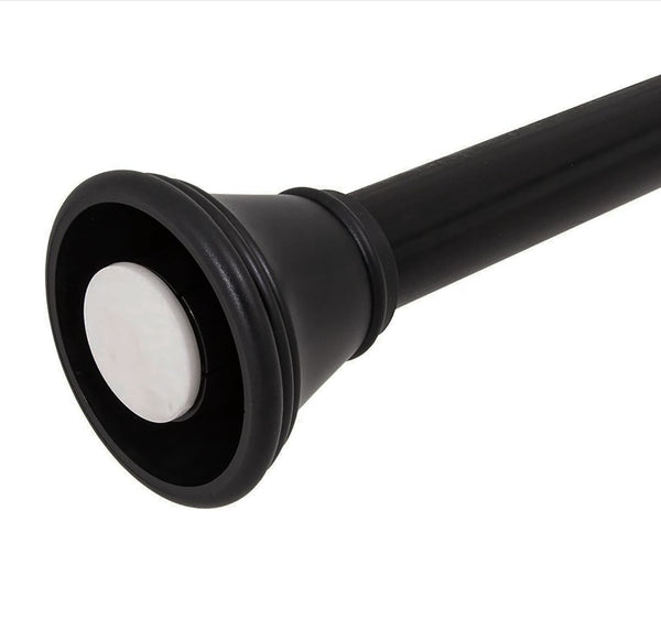 42"-72" Black Metal Shower Curtain Tension Rod Rust Resistant Non-Slip