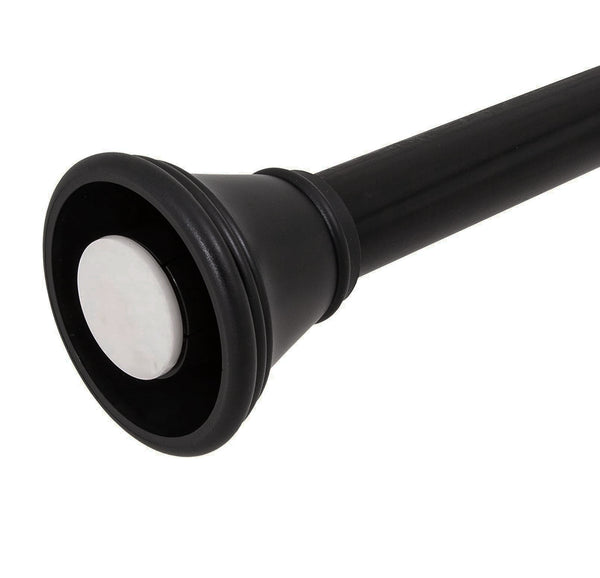 42"-72" Black Metal Shower Curtain Tension Rod Rust Resistant Non-Slip