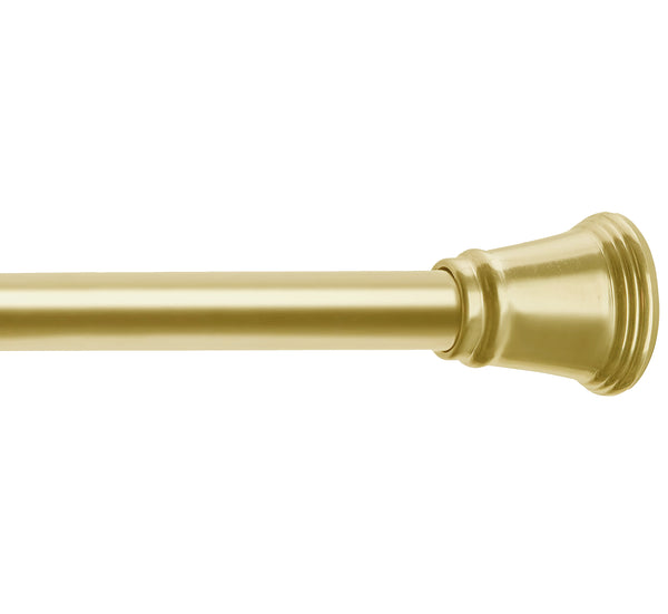42"-72" Metal Shower Curtain Tension Rod Rust Resistant Non-Slip Brushed Gold