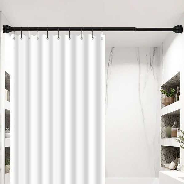 42"-72" Matte Black Regent Metal Shower Curtain Tension Rod Rust Resistant Non-Slip