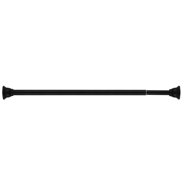 42"-72" Matte Black Regent Metal Shower Curtain Tension Rod Rust Resistant Non-Slip - 12 Hooks Included