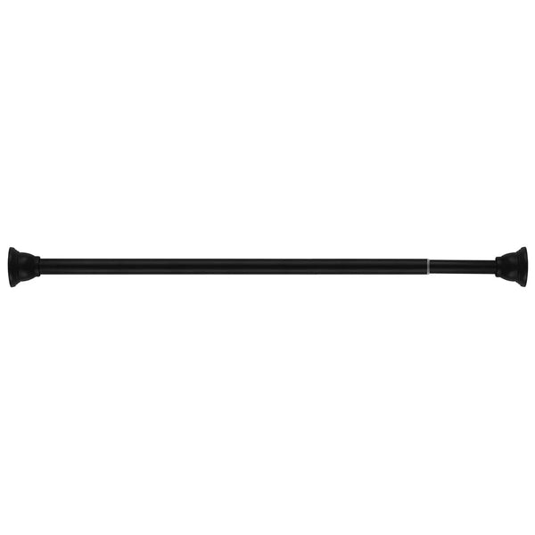 42"-72" Matte Black Non-Slip Metal Shower Curtain Regent Tension Rod Rust Resistant - 12 Hooks Included