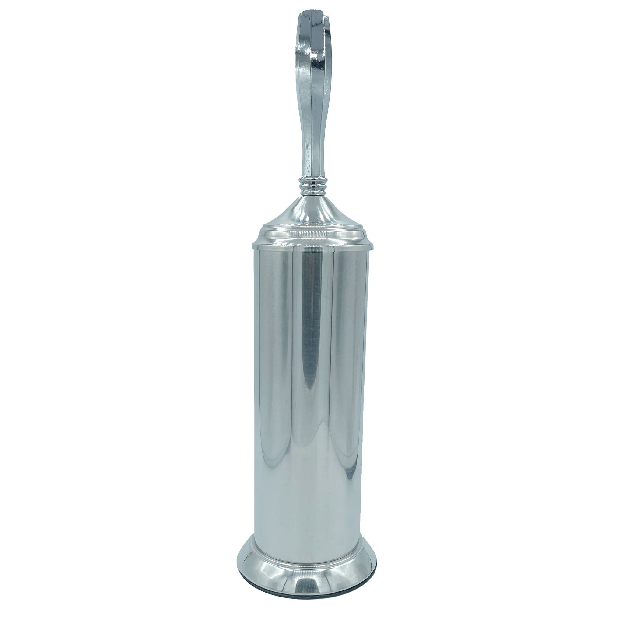 17" Tall Chrome Toilet Brush Set with Holder