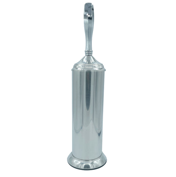 17" Tall Chrome Toilet Brush Set with Holder