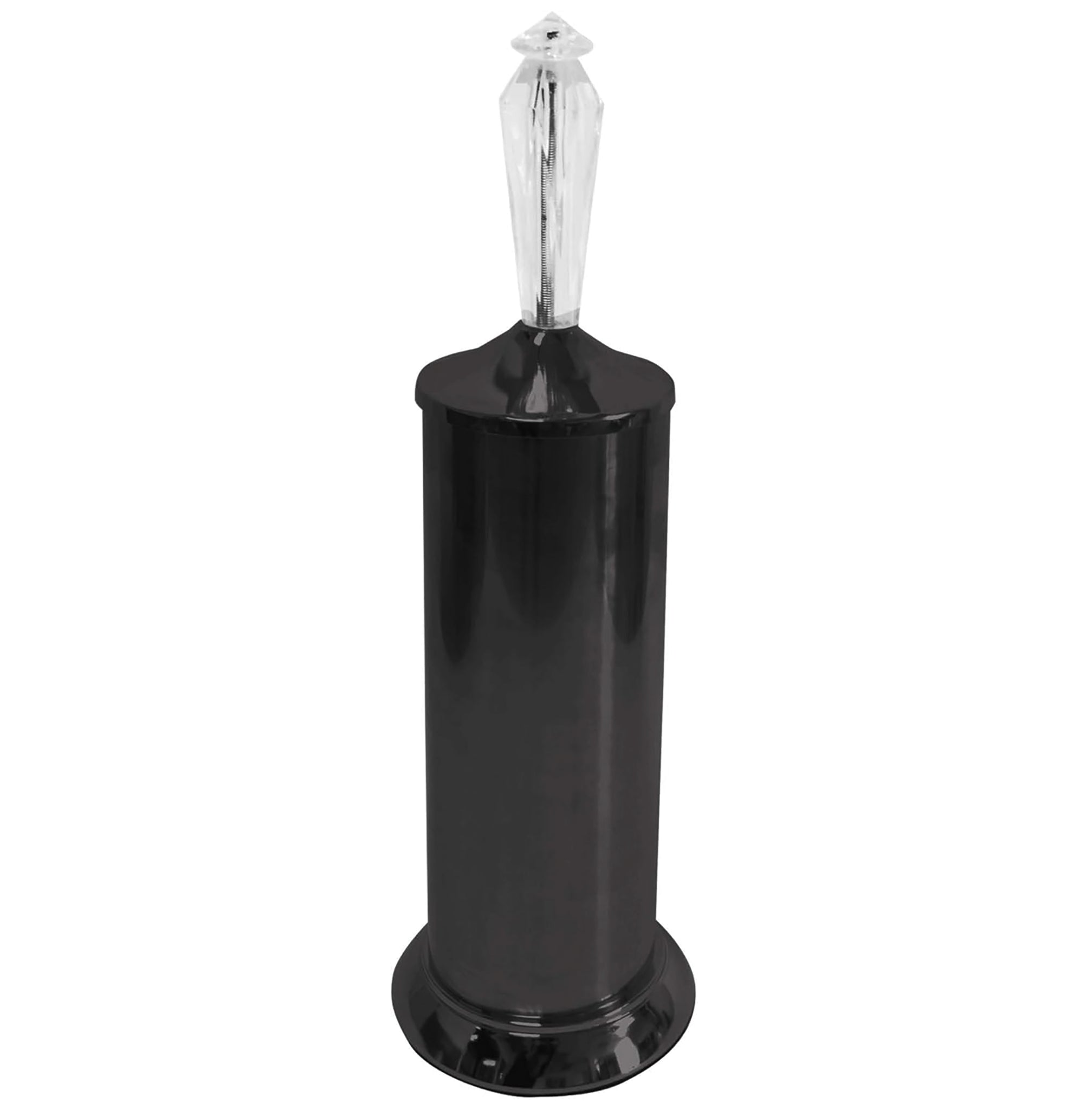 17" Tall Matte Black Toilet Brush Set with Holder