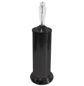 17" Tall Matte Black Toilet Brush Set with Holder