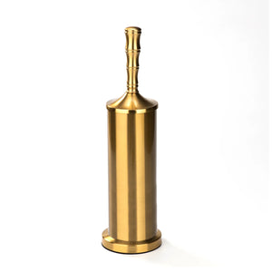 16" Tall Stainless Steel Gold Toilet Brush Set with Holder