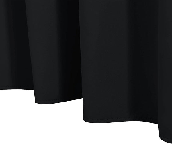 2 Piece Solid Black Blackout Grommet Curtain Panel Set - 63" Long