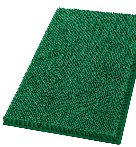 Large 2 Piece Set Hunter Green Soft Cozy Plush Chenille Bath Mat Bathroom Rug