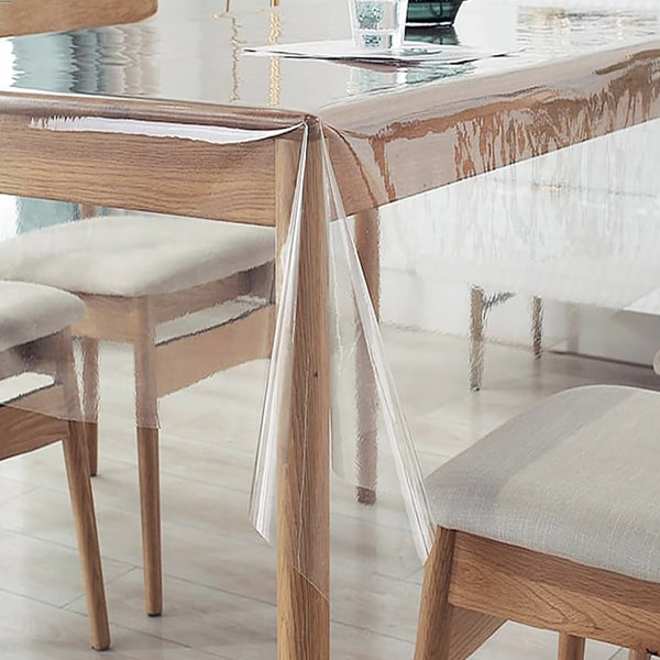70" Wide Premium Clear Plastic Vinyl Table Cover Tablecloth Protector - Sold Folded