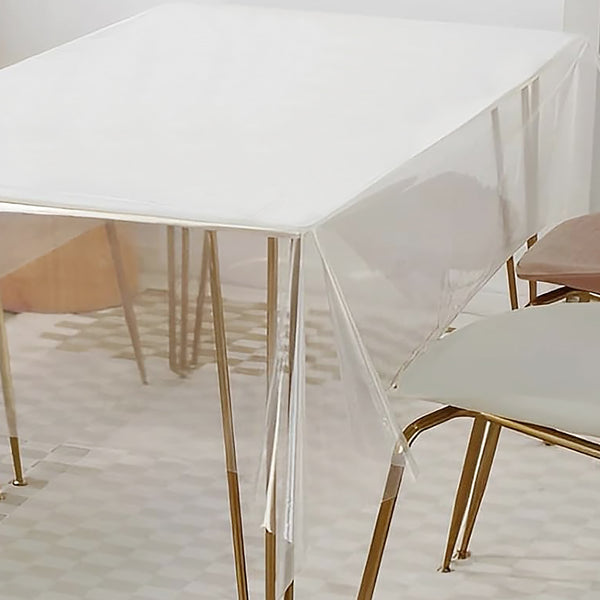 70" Wide Premium Clear Plastic Vinyl Table Cover Tablecloth Protector - Sold Folded