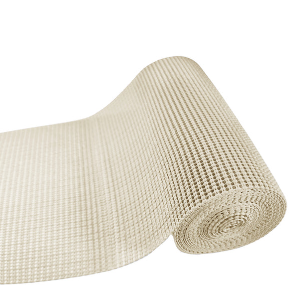 Non-Slip Shelf Liner Roll for Cabinets & Drawers, Non-Adhesive Open Grid Cabinet Liner, Trim-to-Fit, Beige, 24 in. x 164 ft.
