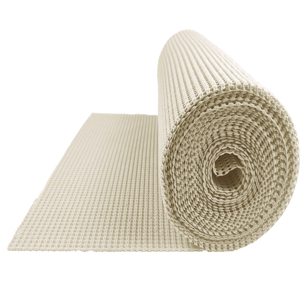 Non-Slip Shelf Liner Roll for Cabinets & Drawers, Non-Adhesive Open Grid Cabinet Liner, Trim-to-Fit, Beige, 24 in. x 164 ft.