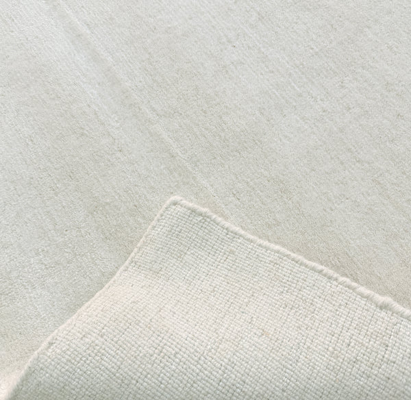 Alabaster Solid Speckled Wool Handmade Modern Minimal Area Rug