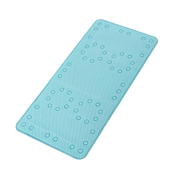 Aqua Blue Non‑Slip Soft Foam Quick-Dry Soft Bath Tub Mat with Strong Suction Cups - 36" x 17"