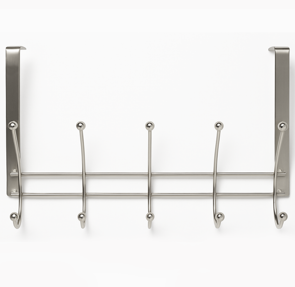 Heavy Duty Satin Nickle Over The Door Hanger Hanging Rack 10 Hooks Organizer