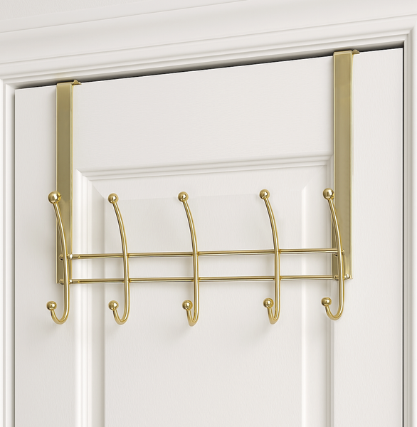Heavy Duty Gold Over The Door Hanger Hanging Rack 10 Hooks Organizer