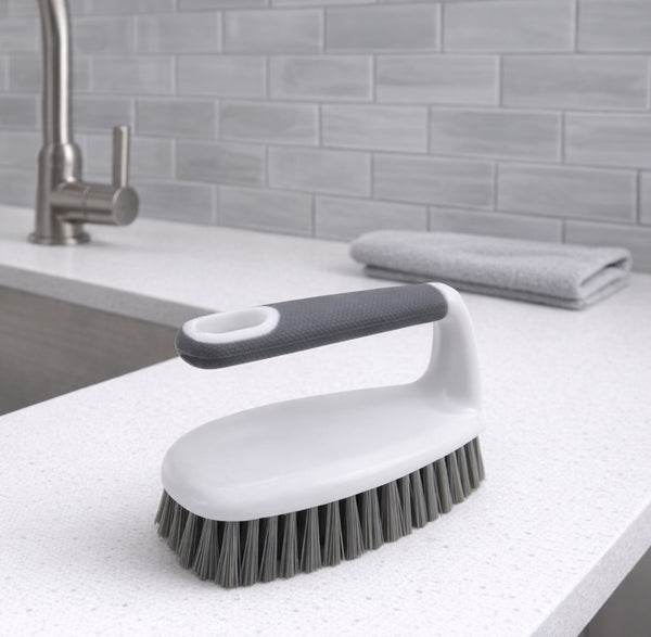 Heavy-Duty Scrub Cleaning Brush with Ergonomic Non-Slip Handle & Stiff Bristles