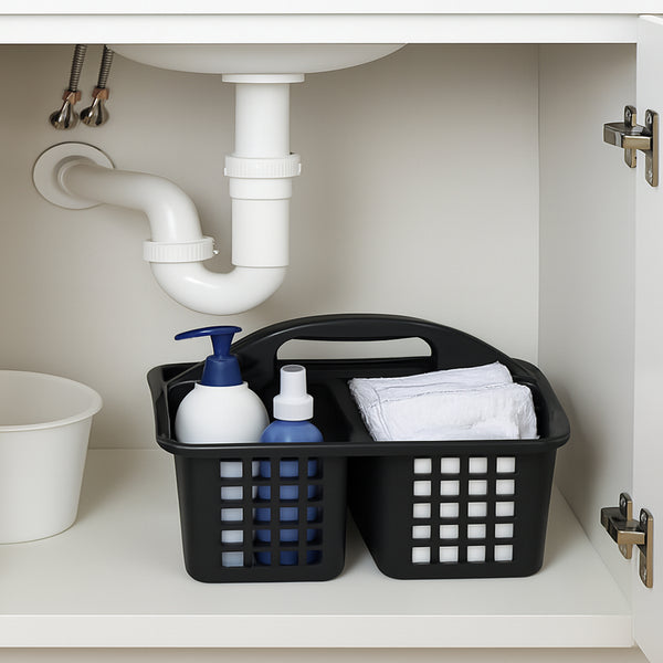 Black Large Multipurpose Organizer Caddy - 12.6" x 9" x 7.5".
