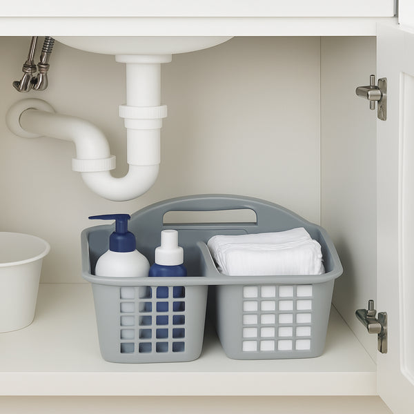 Grey Large Multipurpose Organizer Caddy - 12.6" x 9" x 7.5".