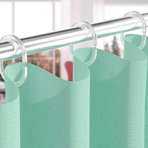 12 Piece Clear Premium Plastic Shower Curtain Hooks Rings C-Shape 2.3" Inches