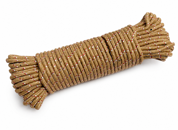 Dark Beige Braided Utility Rope for Camping, Outdoor & Household Use - 98.5 Feet