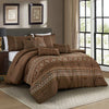 7 Piece Brown Tribal Comforter Set Soft Bedding