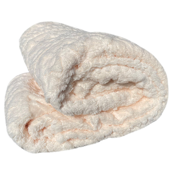 Sherpa Beige Embossed Throw Plush Cozy Super Soft Bed Blanket