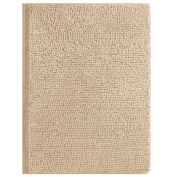 24"x16" - Beige Large Soft Cozy Plush Chenille Bath Mat Bathroom Rug