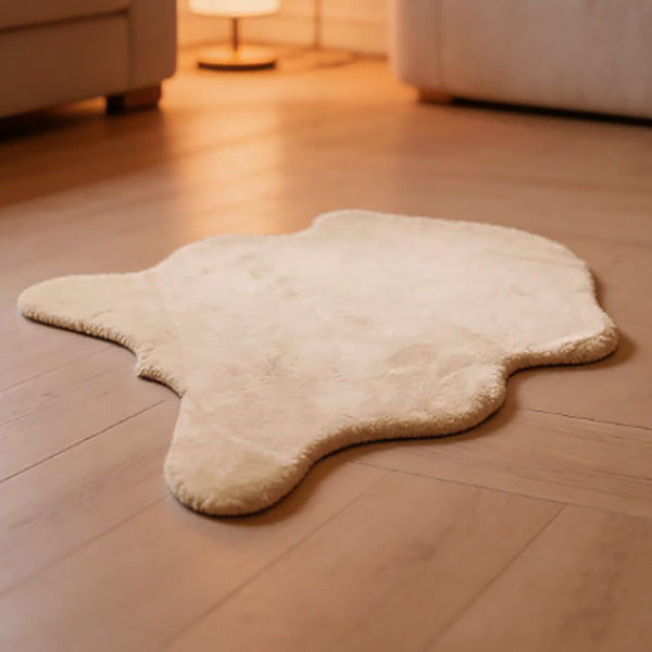 2x3 Feet Khaki Beige Faux Rabbit Fur Soft Plush Fuzzy Rug