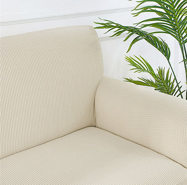 Beige 3-Piece Set 4-Way Stretch Ruffled Skirt Slipcover Sofa Loveseat & Armchair Cover Protector