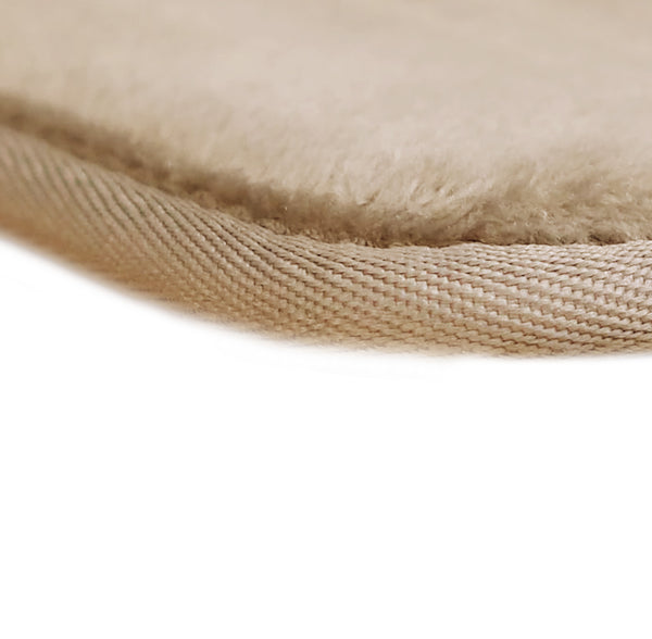 3 Piece Beige Ultra Soft Thick Memory Foam Non-Slip Absorbent Bathroom Bath Mat Set
