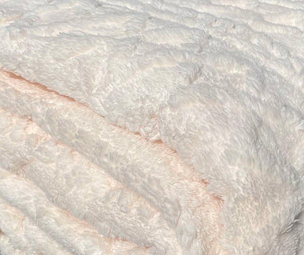 Sherpa Beige Embossed Throw Plush Cozy Super Soft Bed Blanket