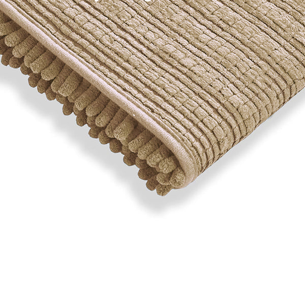 Large 2 Piece Set Beige Soft Cozy Plush Chenille Bath Mat Bathroom Rug