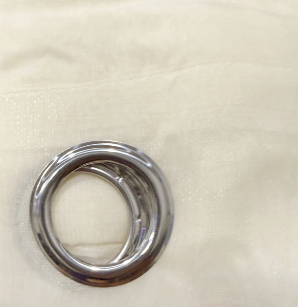 Beige Sheer Light Filtering Grommet Window Curtain Panel Set - 108" Long