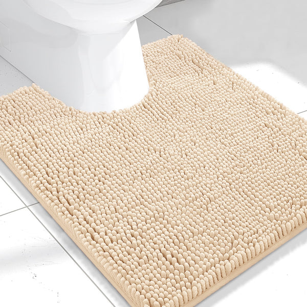 Birch Soft Cozy Plush Chenille Contour Bath Mat Bathroom Rug