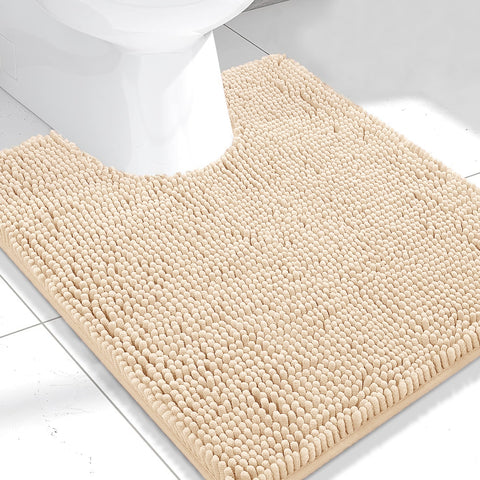Birch Soft Cozy Plush Chenille Contour Bath Mat Bathroom Rug