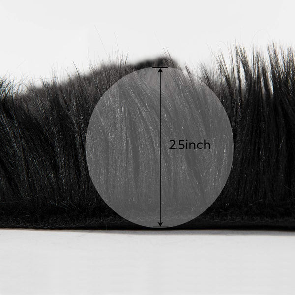 2x3 Feet Black Faux Fur Sheepskin Soft Plush Fuzzy Rug