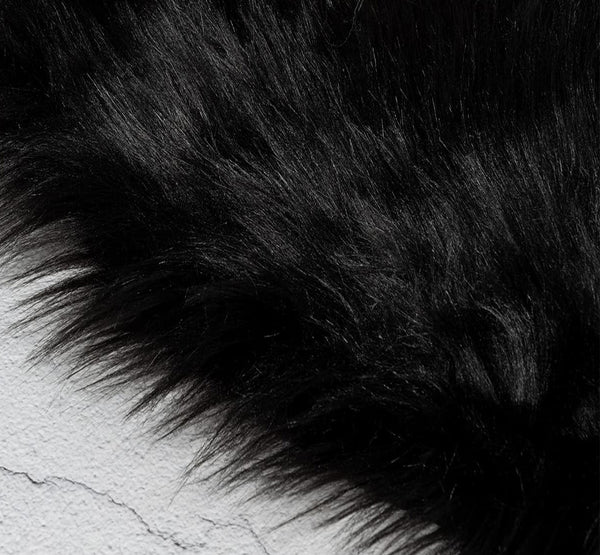 2x3 Feet Black Faux Fur Sheepskin Soft Plush Fuzzy Rug