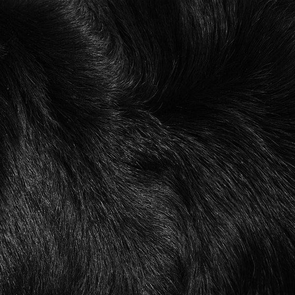 3x3 Feet Round Black Faux Fur Sheepskin Soft Plush Fuzzy Rug