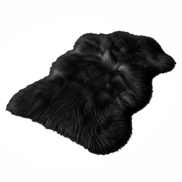 2x3 Feet Black Faux Fur Sheepskin Soft Plush Fuzzy Rug