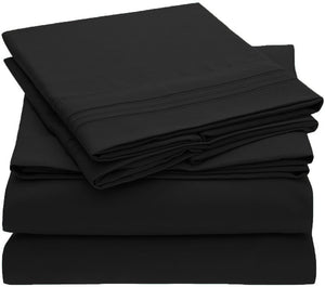 Black Luxury Extra Soft Deep Pocket Fresh Breathable Sheet Set