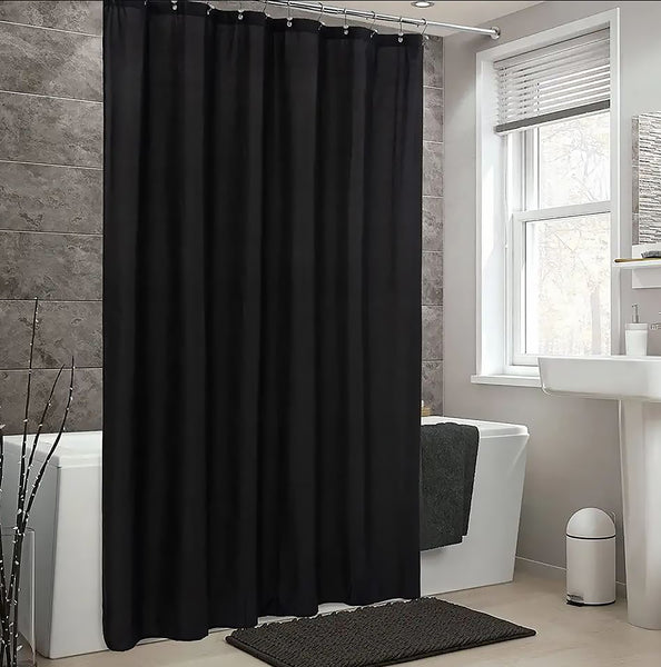 70" x 72" - Black Vinyl Shower Curtain Liner Waterproof