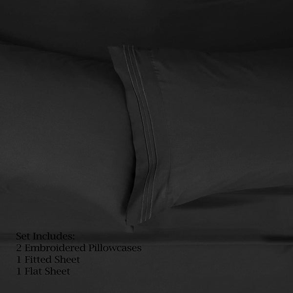 Black Luxury Extra Soft Deep Pocket Fresh Breathable Sheet Set