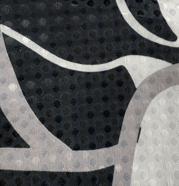 72" x 72" - Black Floral Fabric Textured Glam luxury Shower Curtain With 12 Metal Roller Ball Hooks