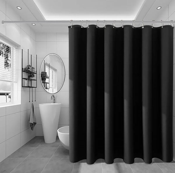 70" x 72" - Black Vinyl Shower Curtain Liner Waterproof