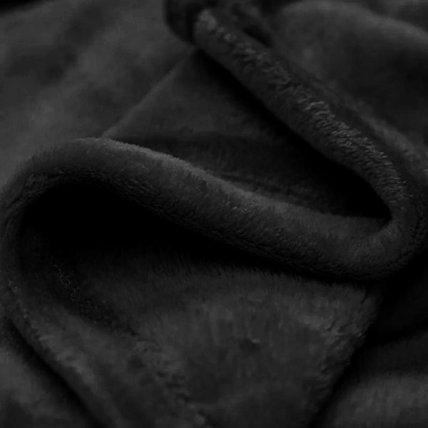 Black Super Soft Warm Flannel Fleece Plush Microfiber Bed Throw Blanket